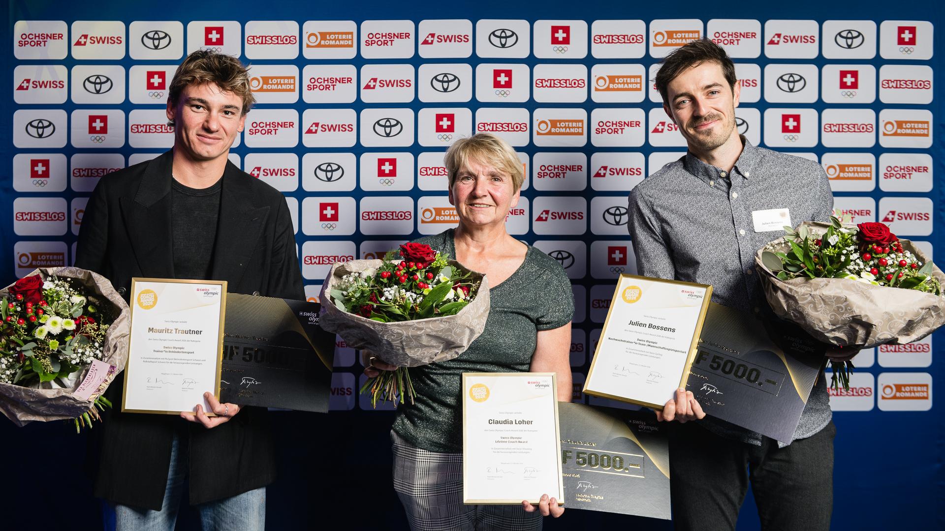 v.l.n.r Mauritz Trautner, Claudia Loher und Julien Bossens